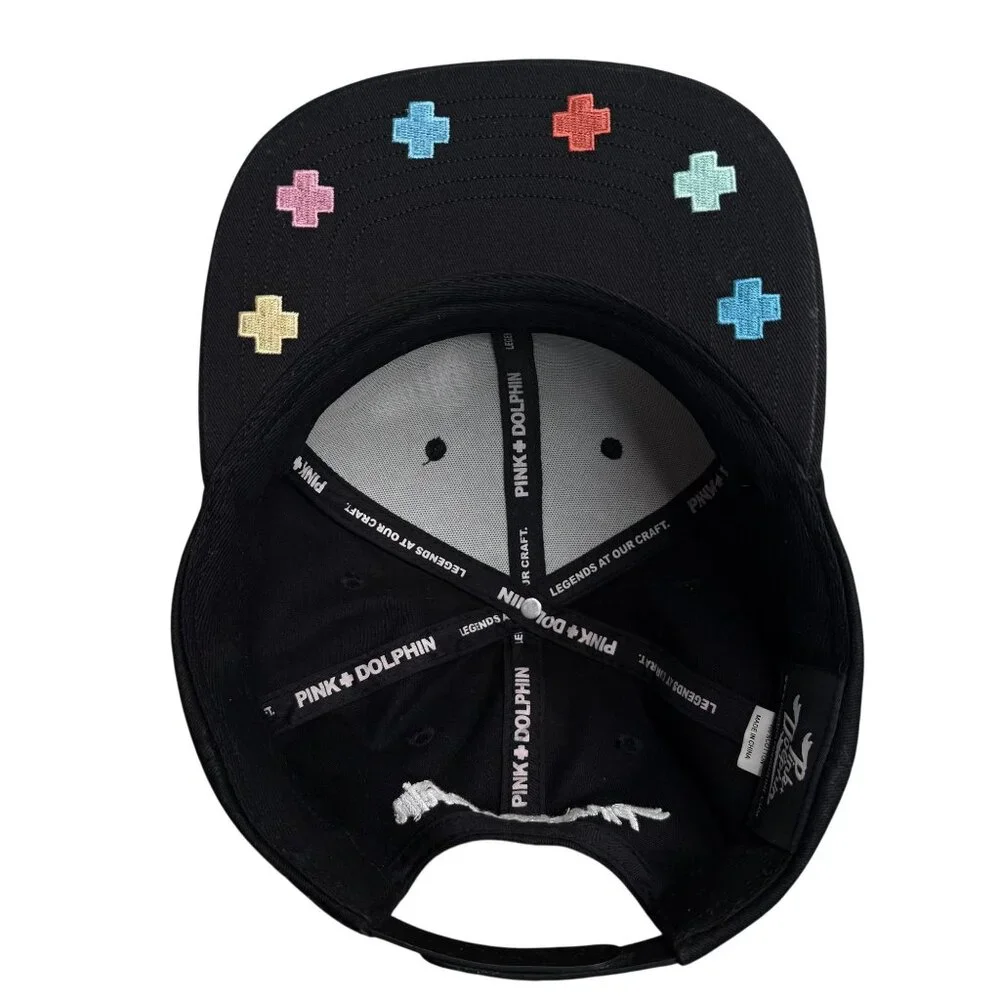 Pink Dolphin Black Snapback Hat With White "P" Embroidery - Picture 4 of 7
